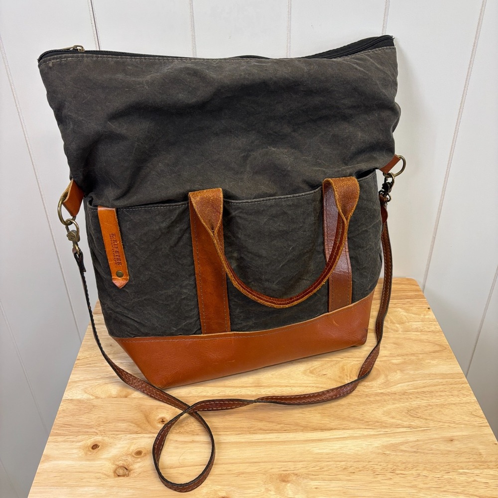 R Riviteer Otto Womens Troop Support Leather Canvas Crossbody Bag Versatile 2015
